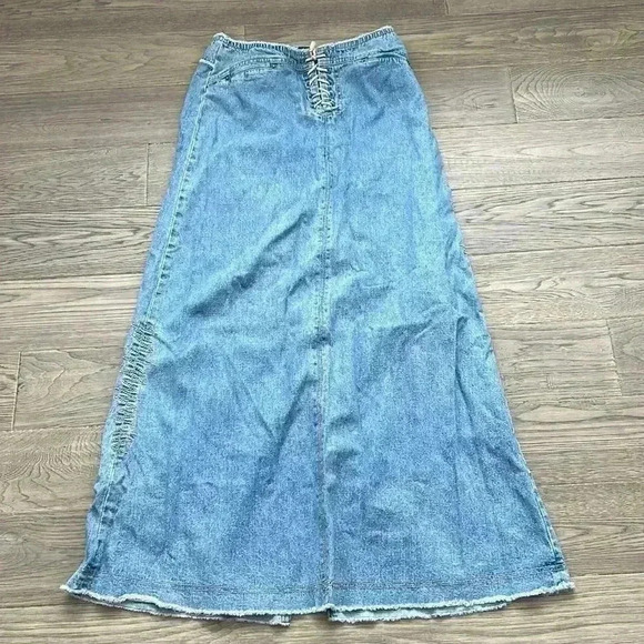 Illegal jeans Dresses & Skirts - Illegal jeans  | Vintage long jean skirt with tie in front